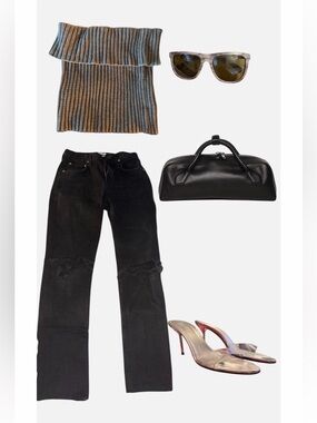 Agolde Black Distressed Women's Boot Cut Jeans